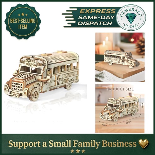 Diy wooden bus puzzle - wooden,