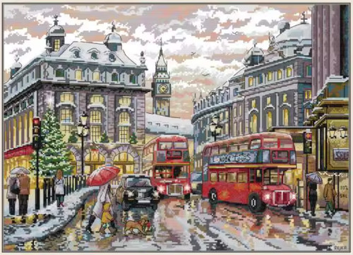 Printed cross stitch kit - cross,